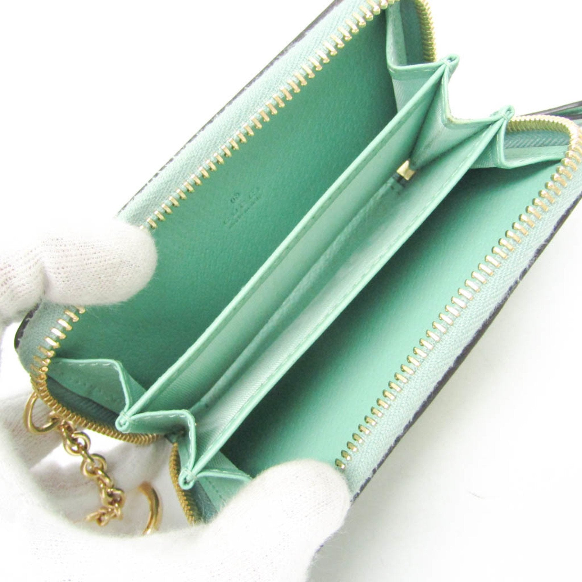 Gucci Gg Jumbo Green Canvas Wallet  (Pre-Owned)