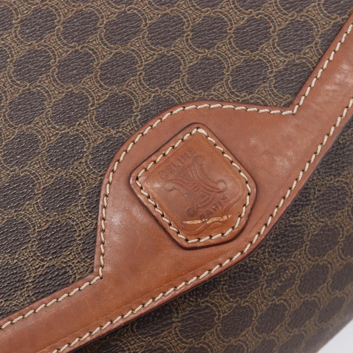 Celine Vintage Macadam Canvas Brown Canvas Backpack Bag (Pre-Owned)