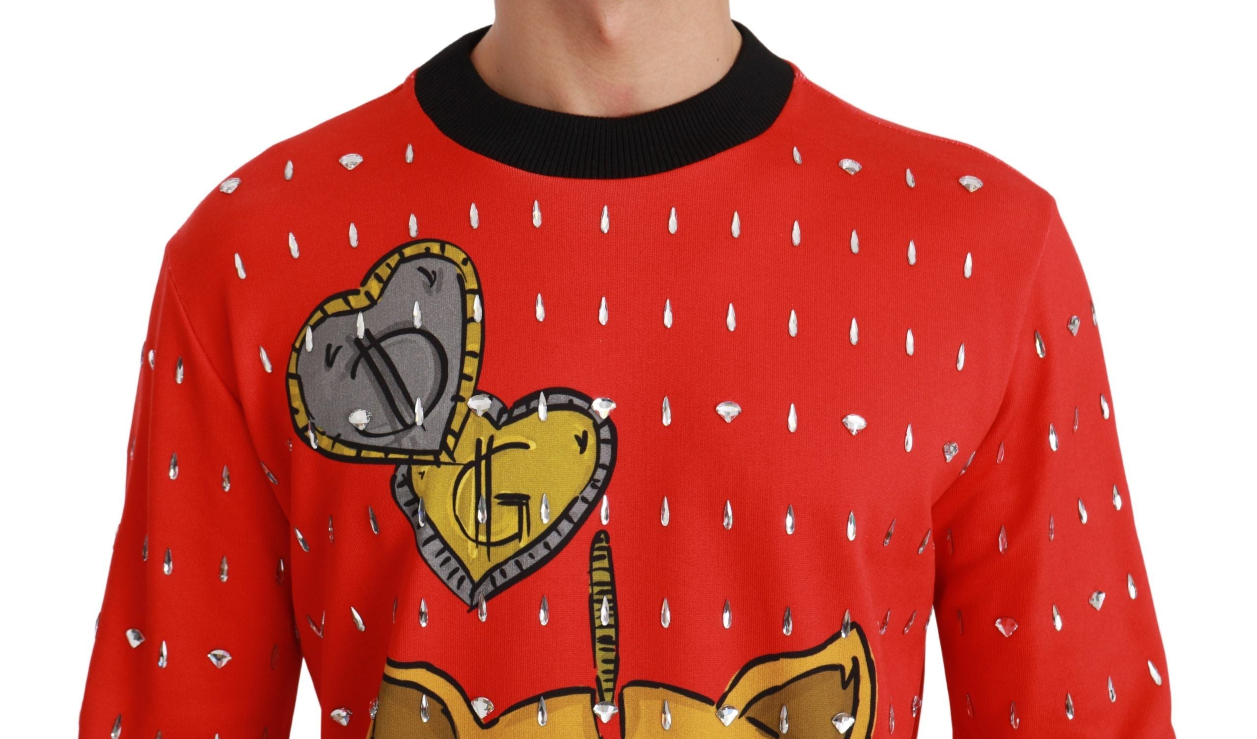 Dolce & Gabbana Red Crystal Pig of the Year Men's Sweater