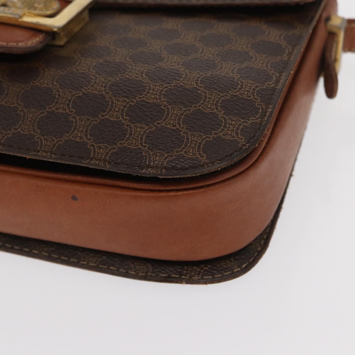 Celine Vintage Horse Carriage Macadam Canvas Brown Pvc Shoulder Bag Bag (Pre-Owned)