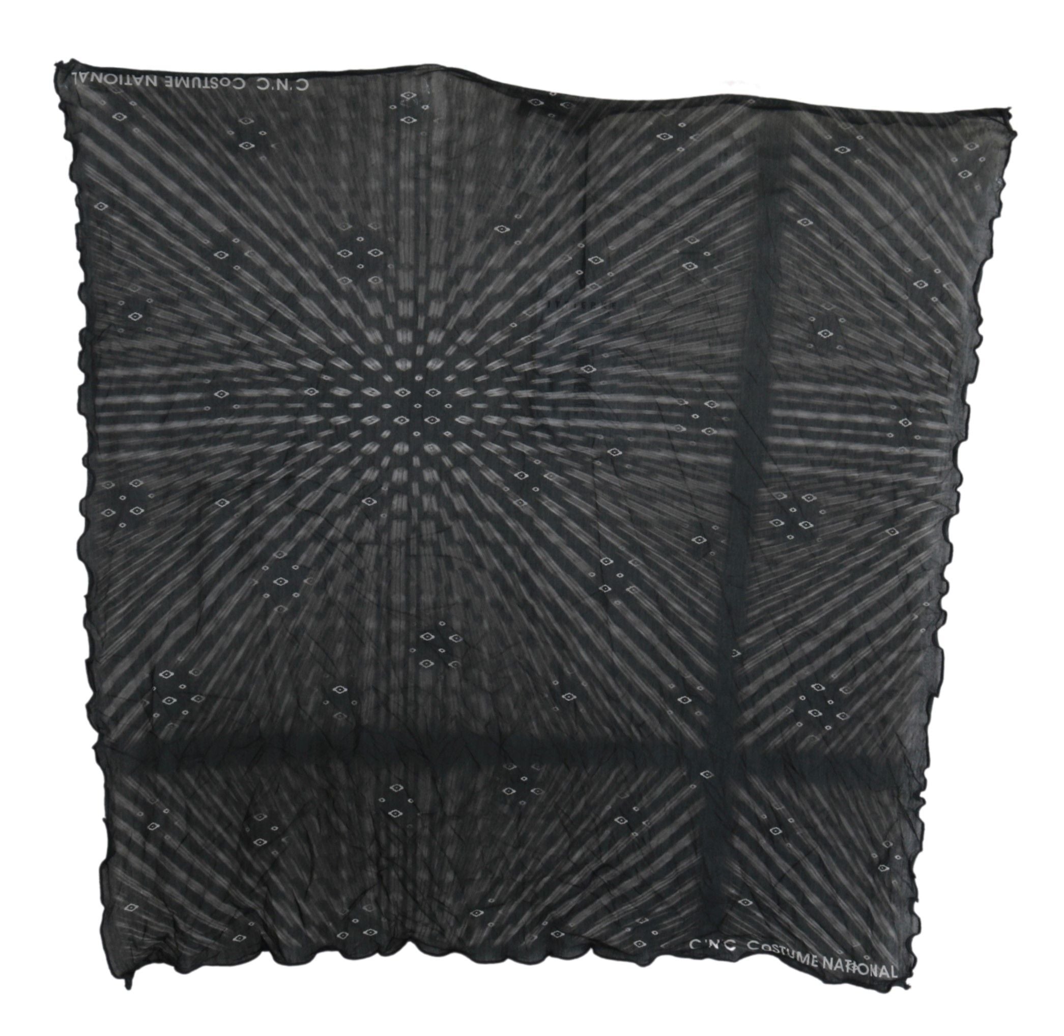 Costume National Black Gray Viscose Foulard Women Scarf