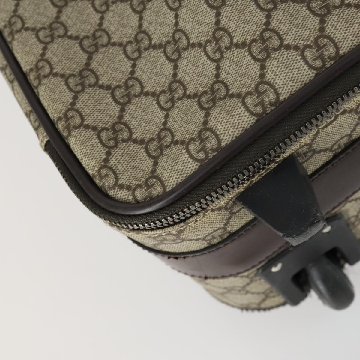 Gucci Web Trolley Rolling Luggage Gg Coated Canvas Beige Pvc Travel Bag Bag (Pre-Owned)