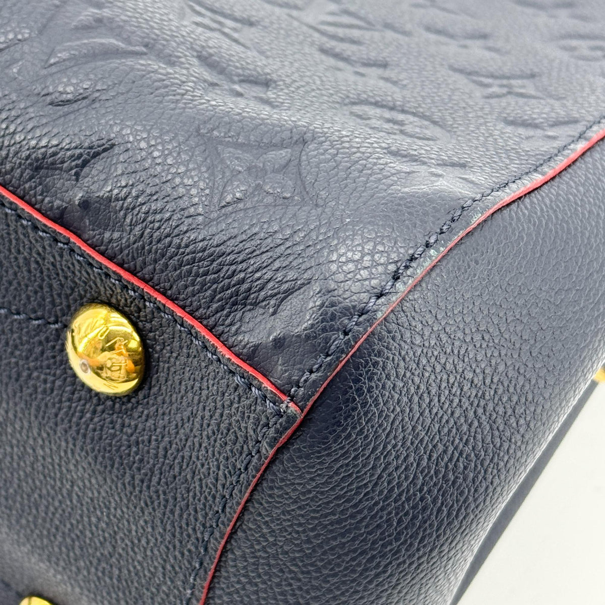 Louis Vuitton Montaigne Monogram Empreinte Leather Navy Leather Handbag (Pre-Owned)