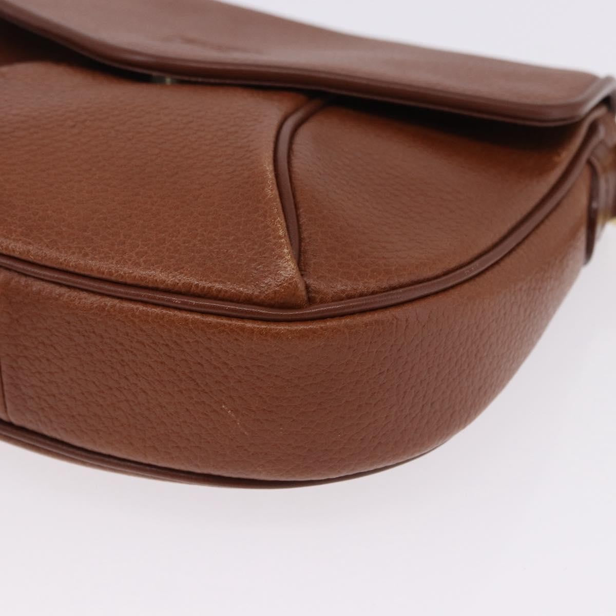 Burberry Flap Shoulder Leather Brown Leather Shoulder Bag Bag (Pre-Owned)