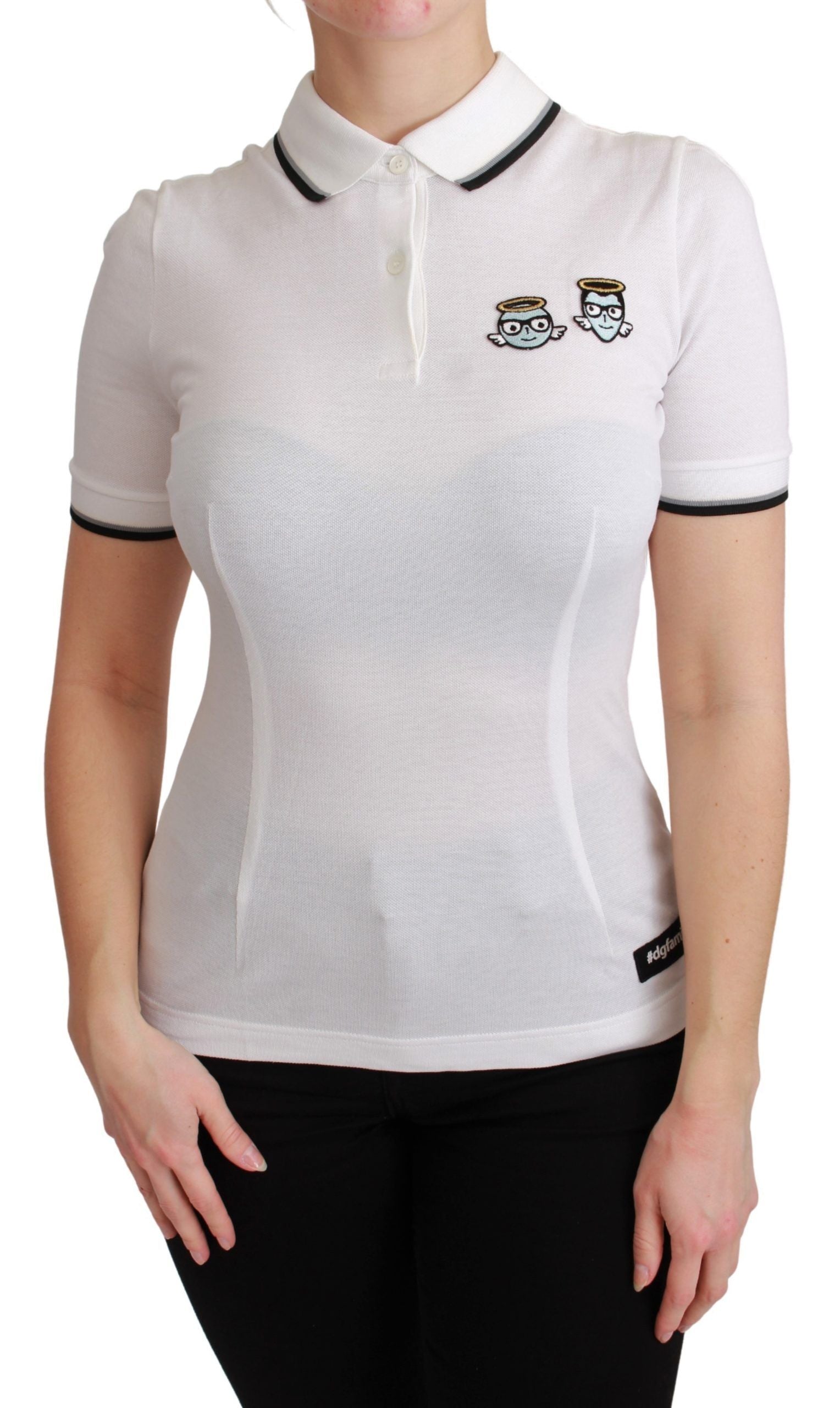 Dolce & Gabbana White Cotton Polo #dgfamily Women's T-shirt