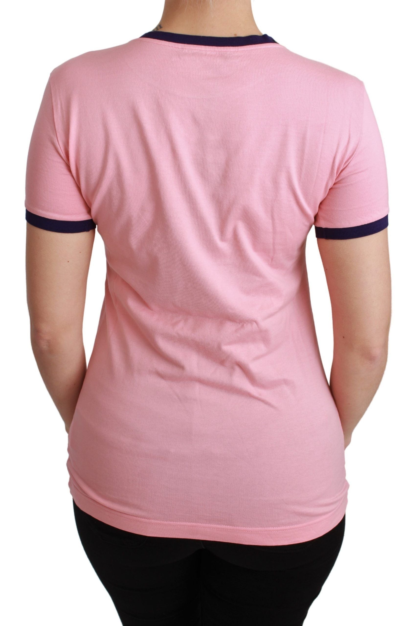 Dolce & Gabbana Pink YEAR OF THE PIG Top Cotton Women's T-shirt