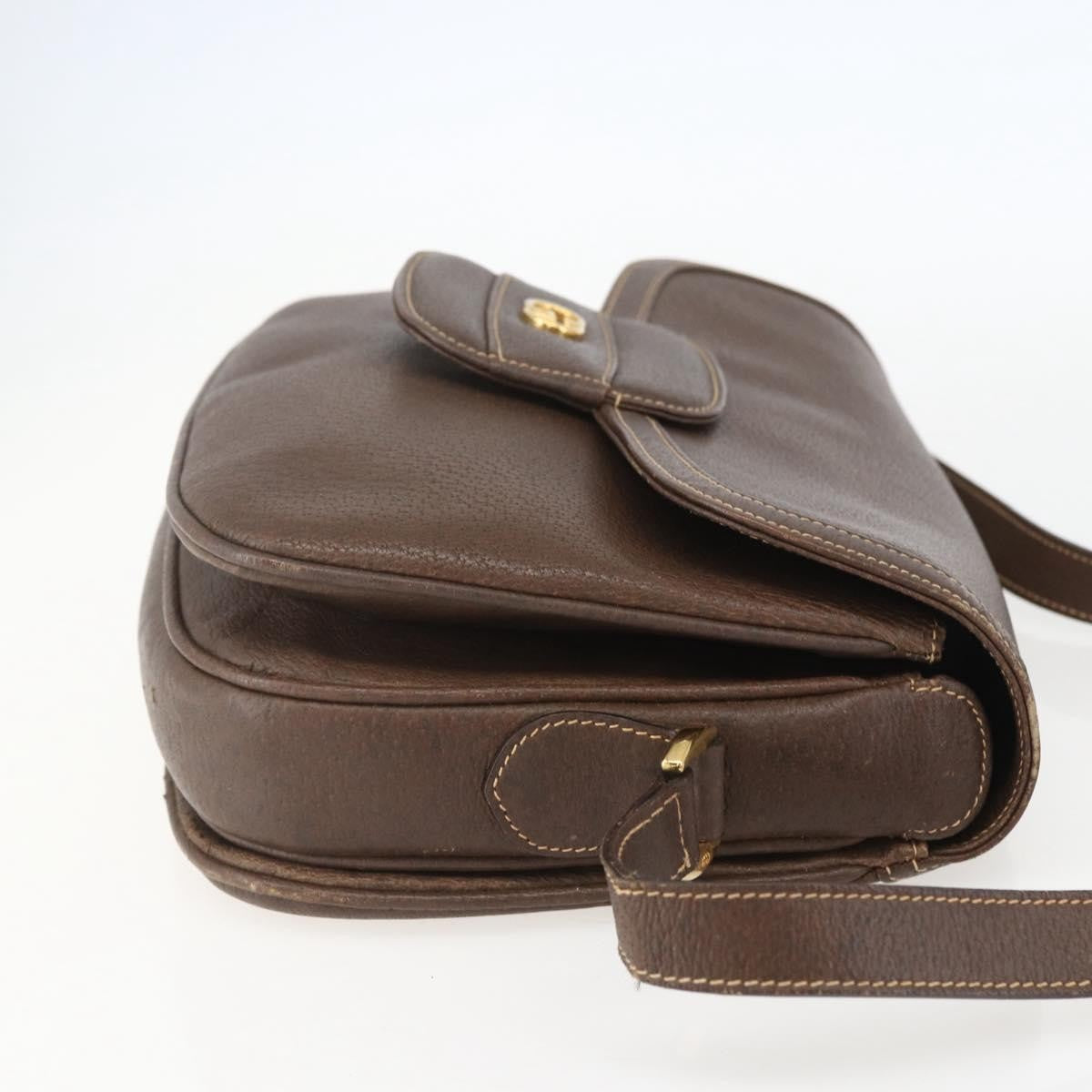 Gucci Vintage Leather Brown Leather Shoulder Bag Bag (Pre-Owned)