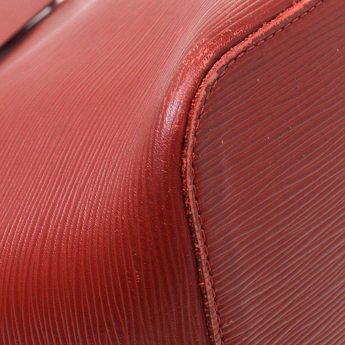 Louis Vuitton Neverfull Tote Epi Leather Red Leather Tote Bag Bag (Pre-Owned)