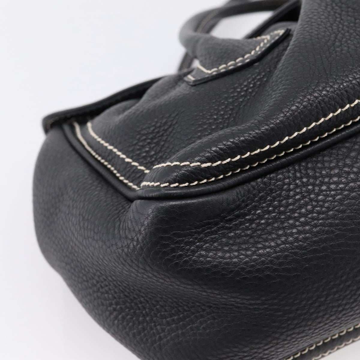 Celine Shoulder Leather Black Leather Shoulder Bag Bag (Pre-Owned)