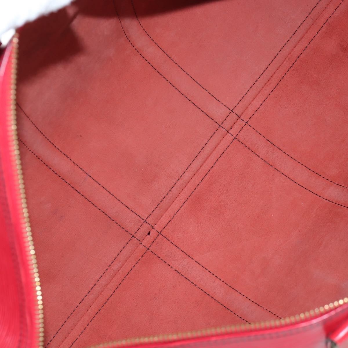 Louis Vuitton Keepall Epi Leather Red Leather Travel Bag Bag (Pre-Owned)