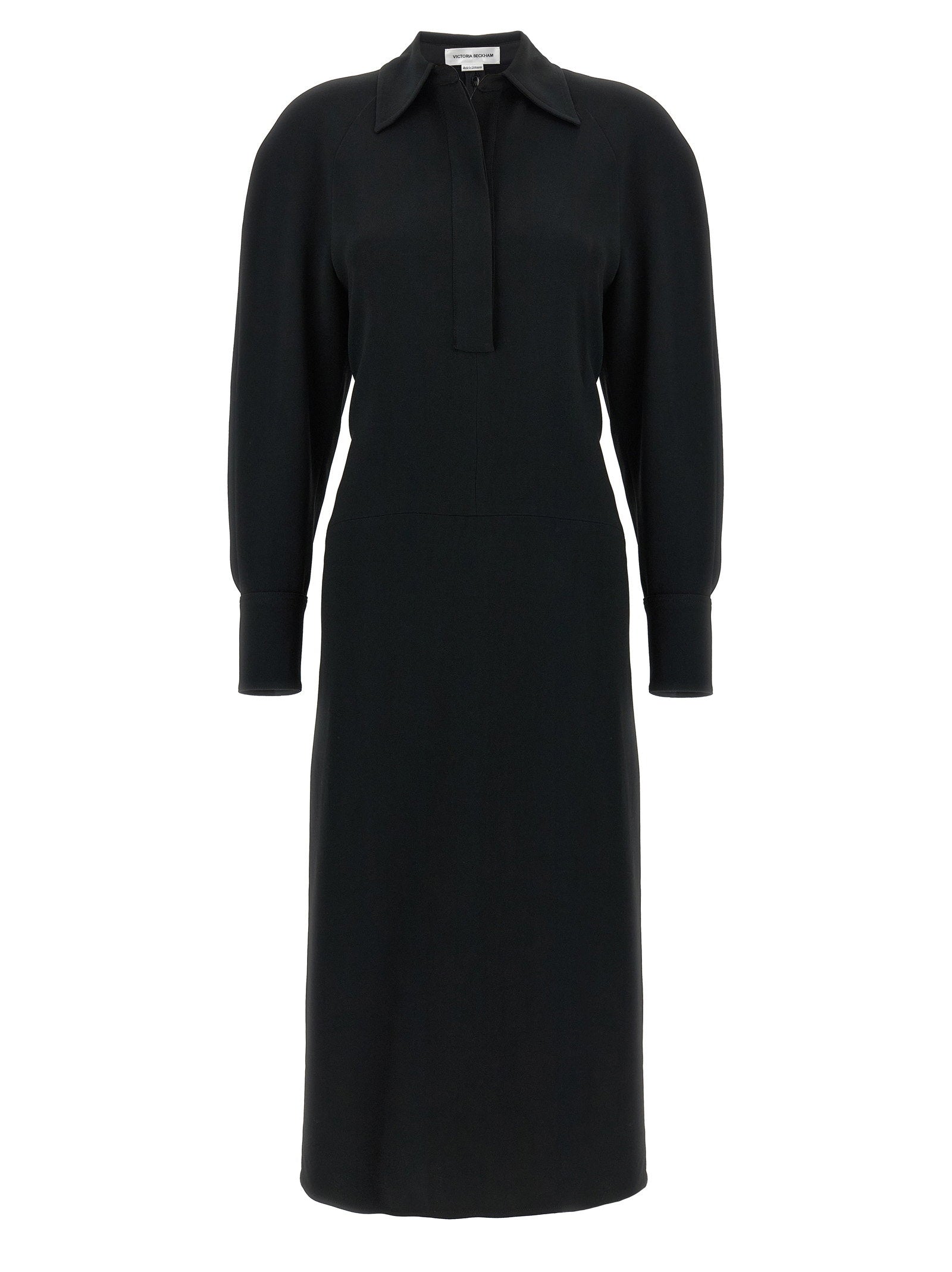 Victoria Beckham Women's Long Sleeve Polo Collar Midi Dress