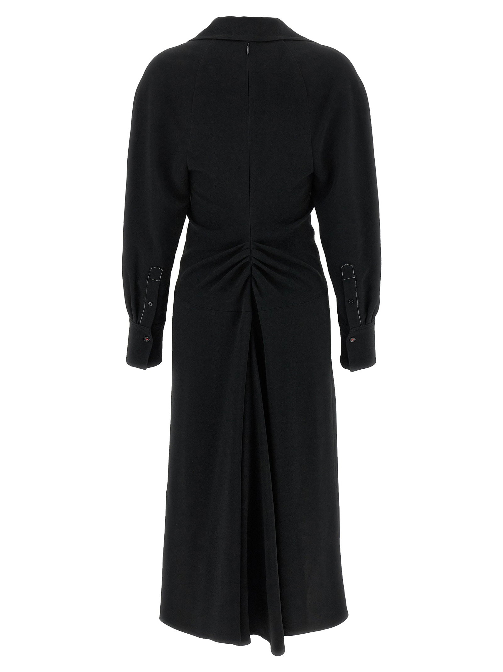 Victoria Beckham Women's Long Sleeve Polo Collar Midi Dress