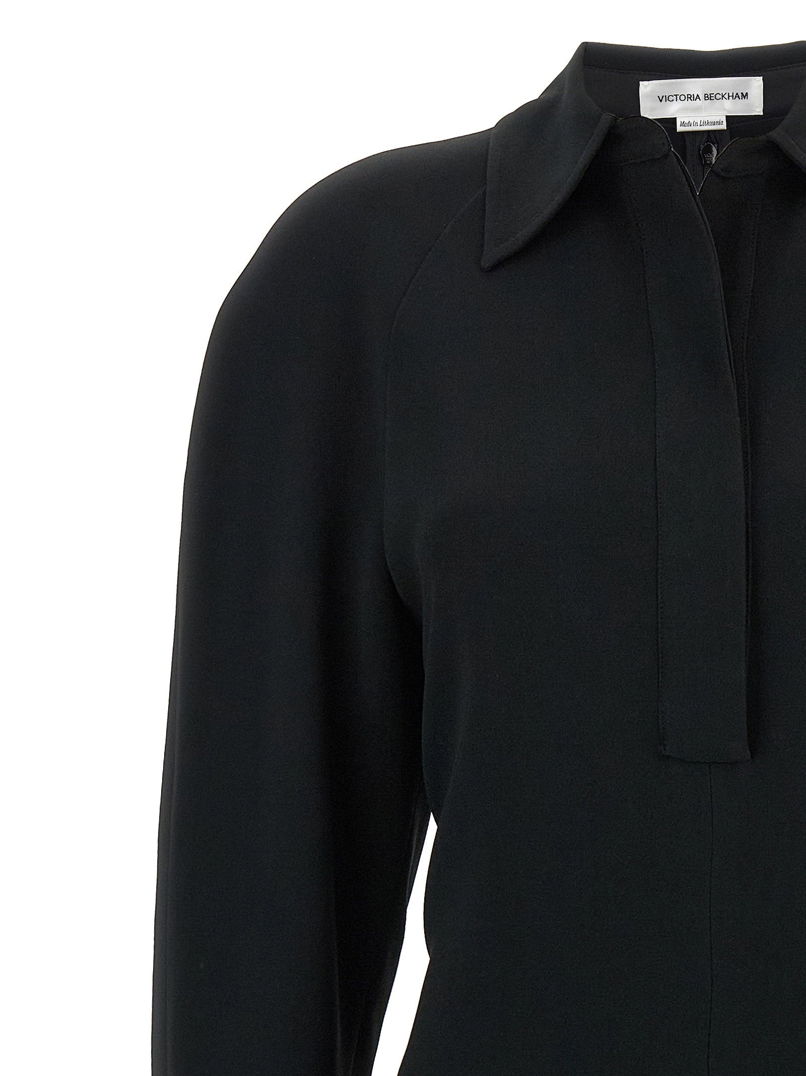 Victoria Beckham Women's Long Sleeve Polo Collar Midi Dress