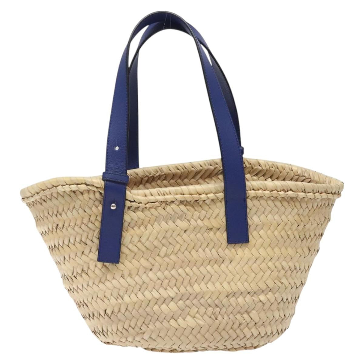 Loewe Basket Tote Raffia Beige Wood Bag (Pre-Owned)