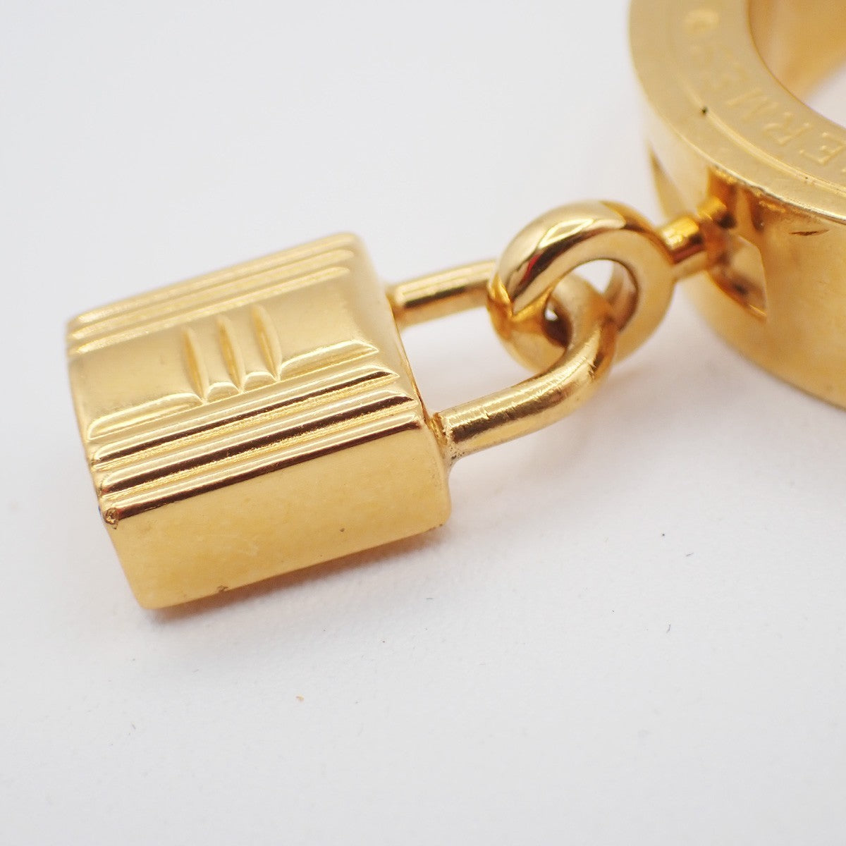 Hermes Kelly Gavroche Gold Plated And Leather Gold Gold_Plated Ring Jewelry (Pre-Owned)