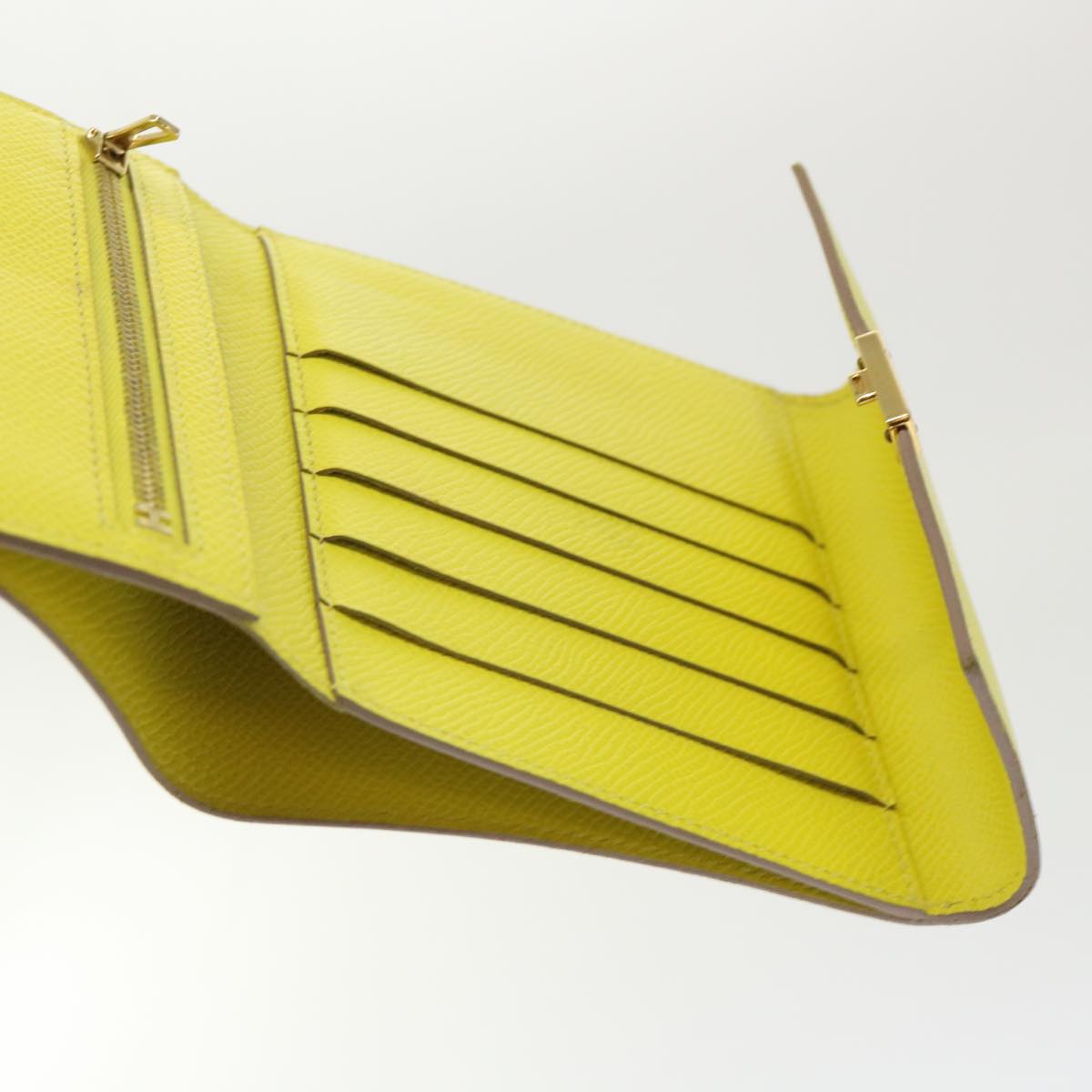 Hermès Clic 12 Yellow Leather Wallet  (Pre-Owned)