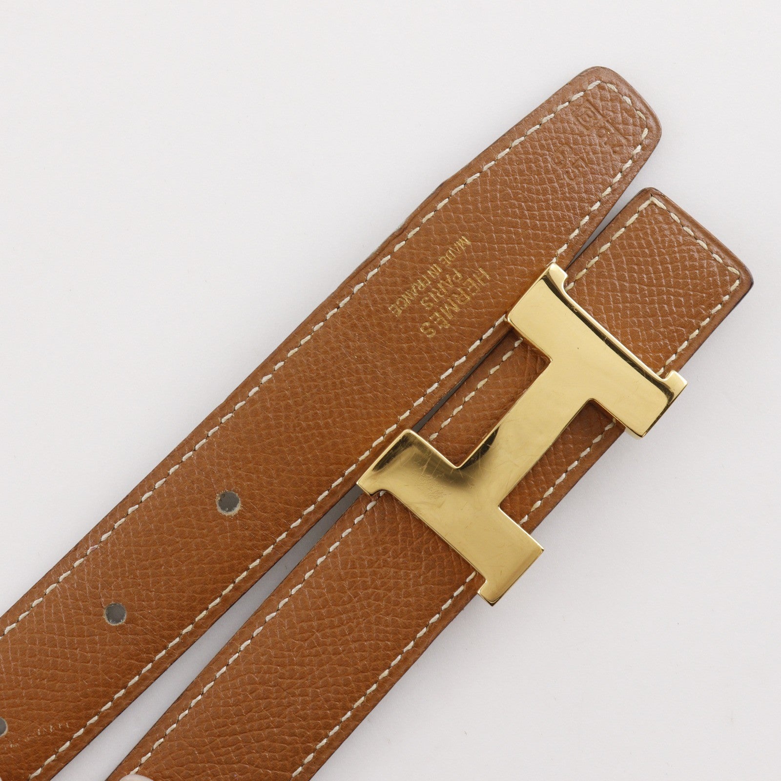 Hermes Constance Reversible Belt Leather Brown Leather Belts Accessory (Pre-Owned)