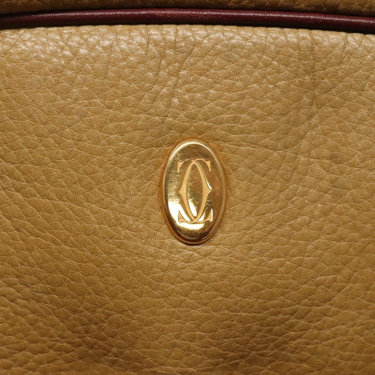 Cartier Tasseled Must De Cartier Leather Beige Leather Shoulder Bag Bag (Pre-Owned)