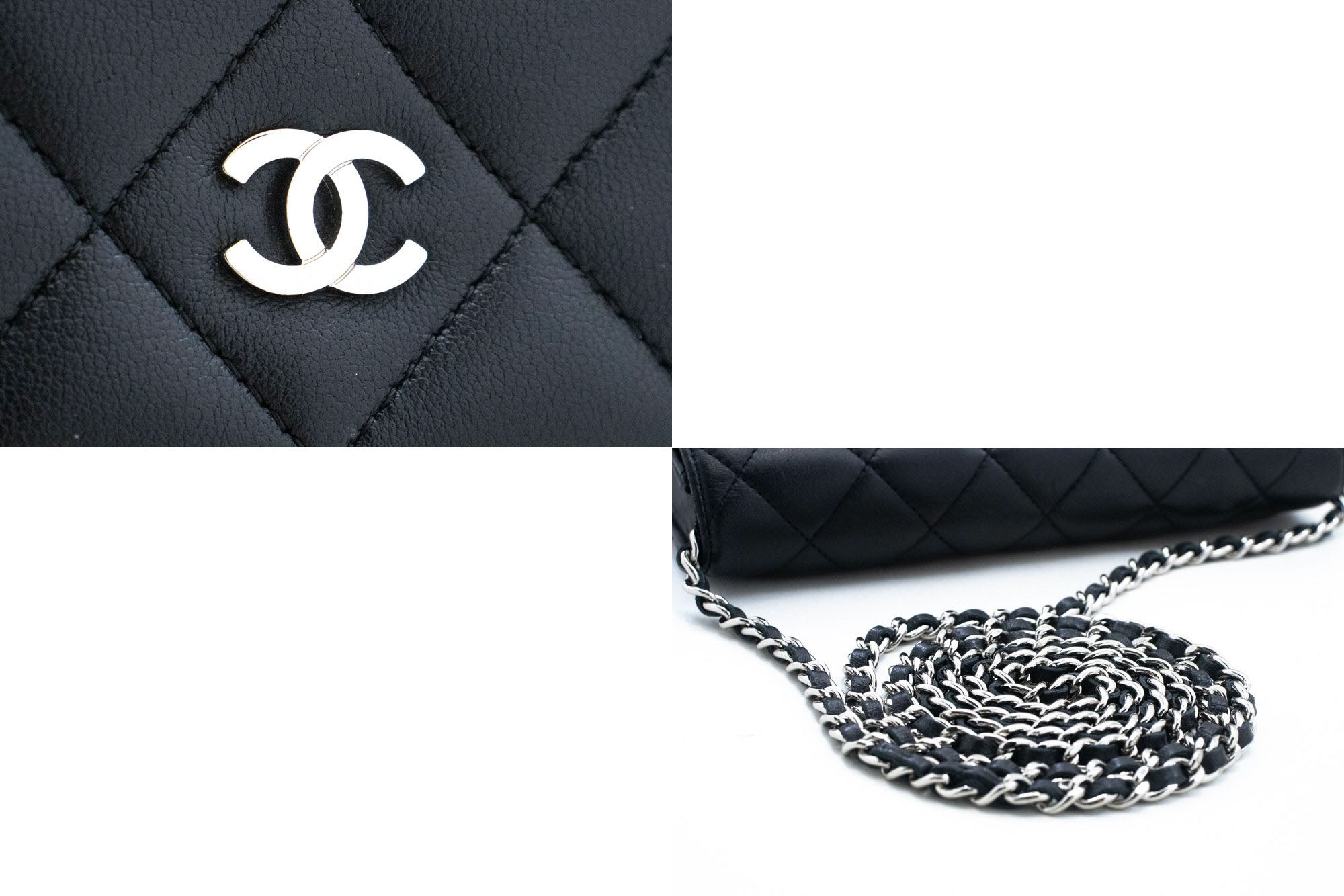 Chanel Wallet On Chain Black Leather Shoulder Bag (Pre-Owned)