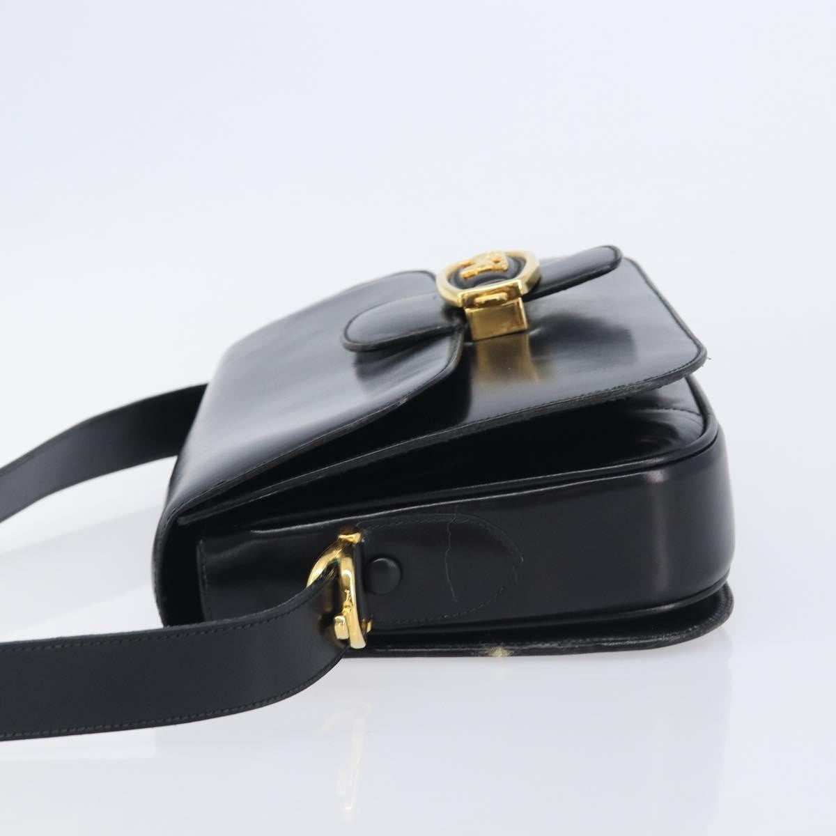 Celine Horse Carriage Leather Black Leather Shoulder Bag Bag (Pre-Owned)