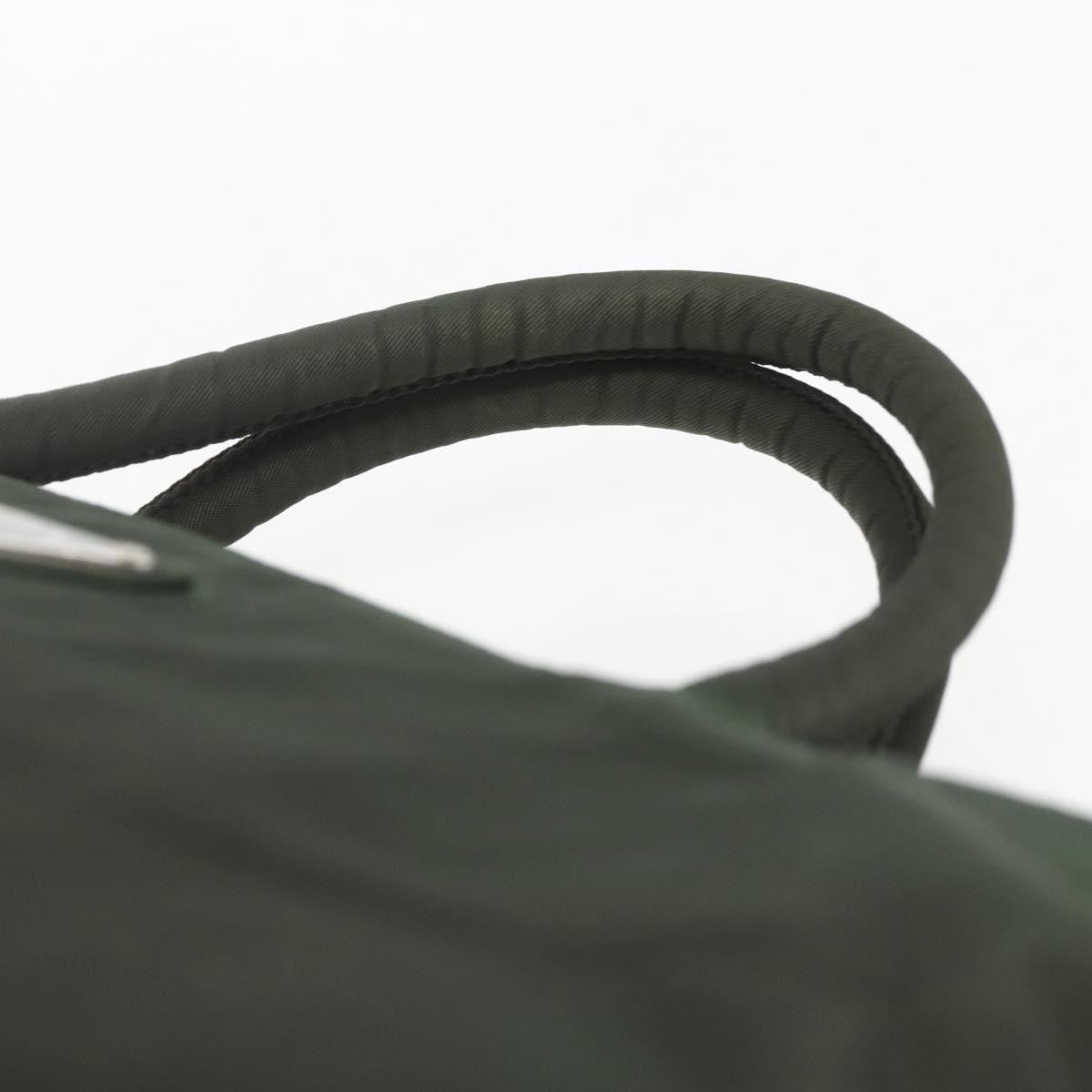 Prada Vintage Zip Tessuto Khaki Nylon Handbag (Pre-Owned)