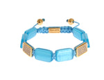 Nialaya Elegant Blue Opal & Diamond-Studded Women's Bracelet