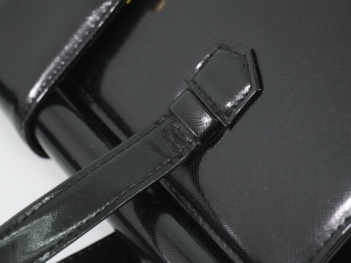 Saint Laurent Vintage Leather Black Leather Handbag (Pre-Owned)