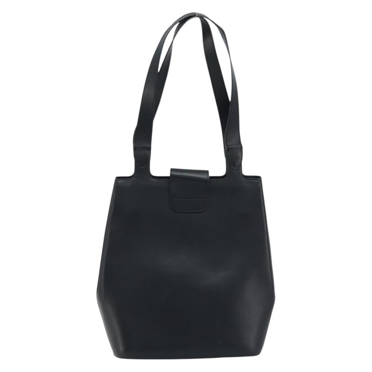 Salvatore Ferragamo Vintage Leather Black Leather Tote Bag Bag (Pre-Owned)