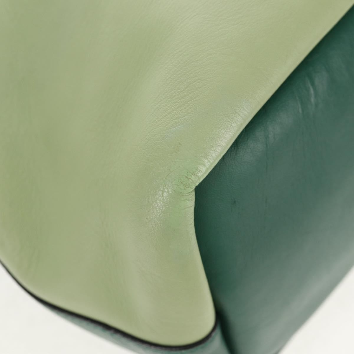 Chloe Bicolor Baylee Satchel Leather Green Leather Bag (Pre-Owned)