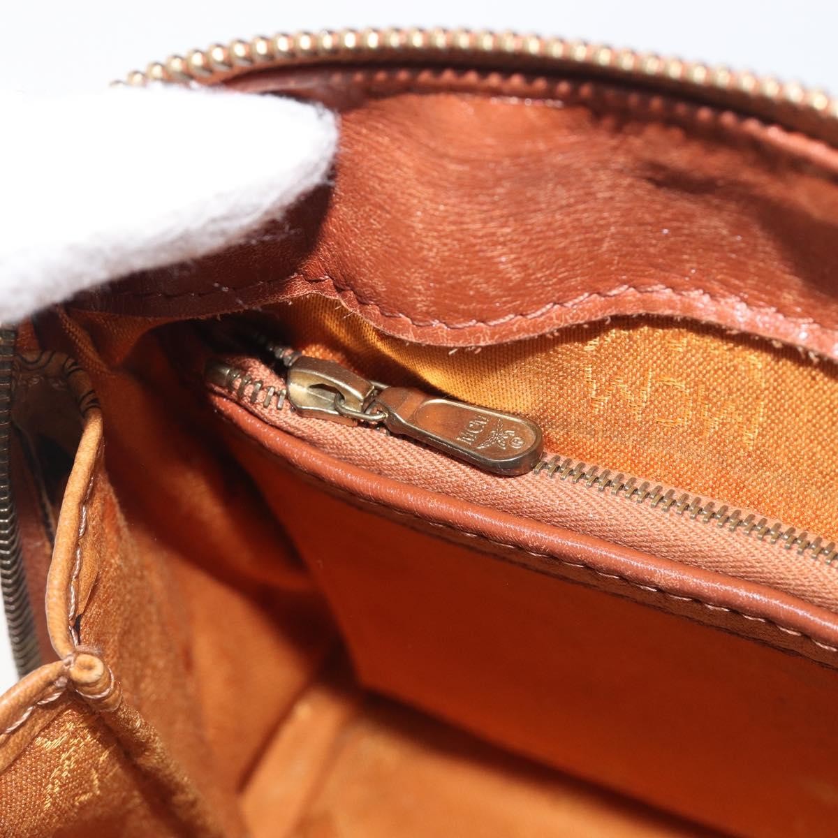 MCM Visetos Logogramme Leather Brown Leather Handbag (Pre-Owned)