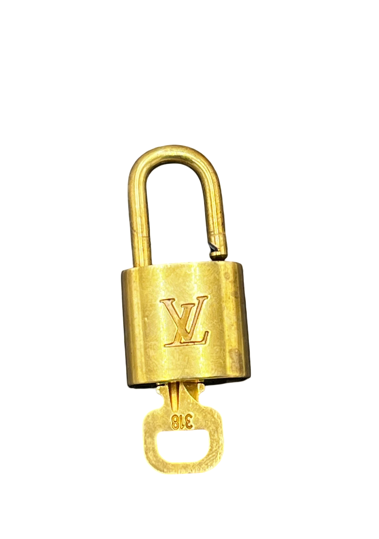 Louis Vuitton Padlock And Key Logo Metal Gold Metal Charms And Keychains Accessory (Pre-Owned)