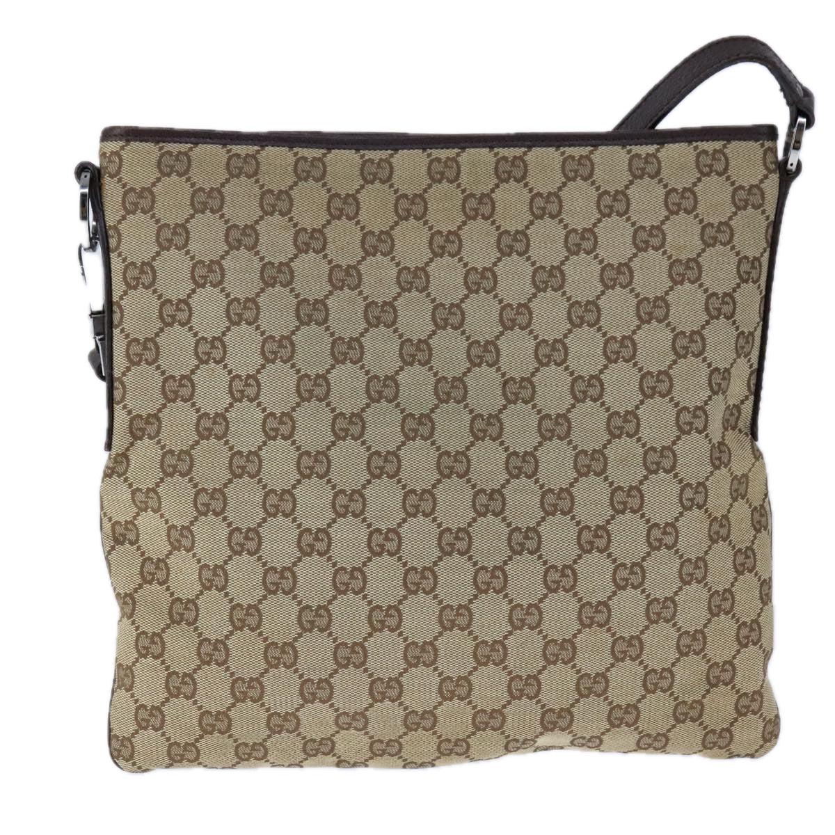 Gucci Gg Canvas Beige Canvas Shoulder Bag (Pre-Owned)