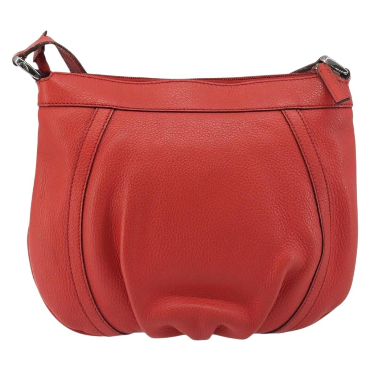 Gucci Abbey Leather Red Leather Shoulder Bag Bag (Pre-Owned)