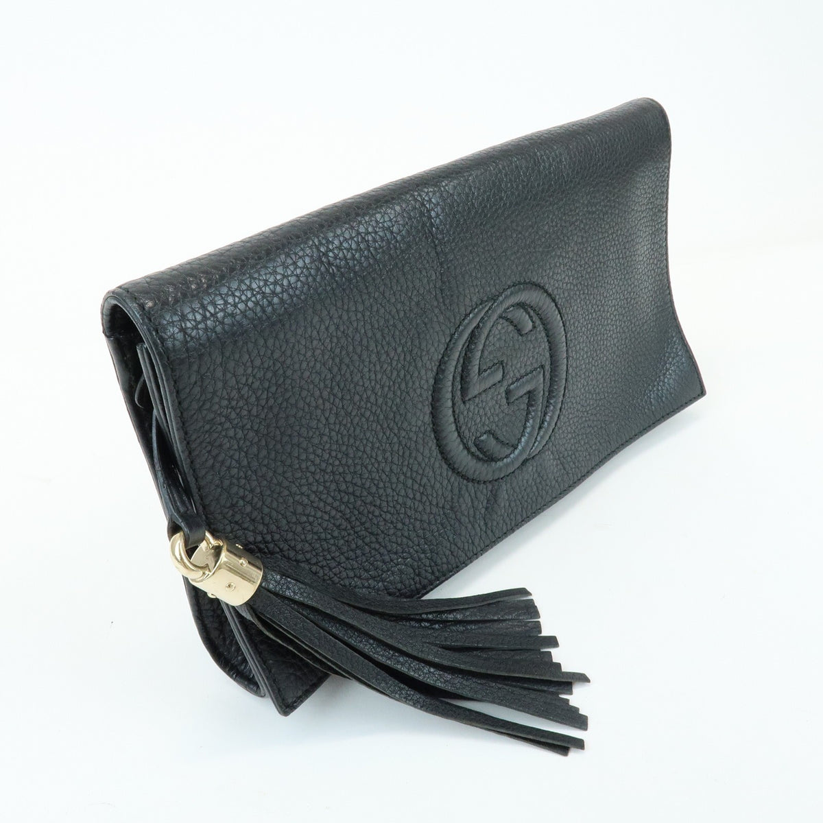 Gucci Soho Clutch Leather Black Leather Clutche & Pouche Bag (Pre-Owned)