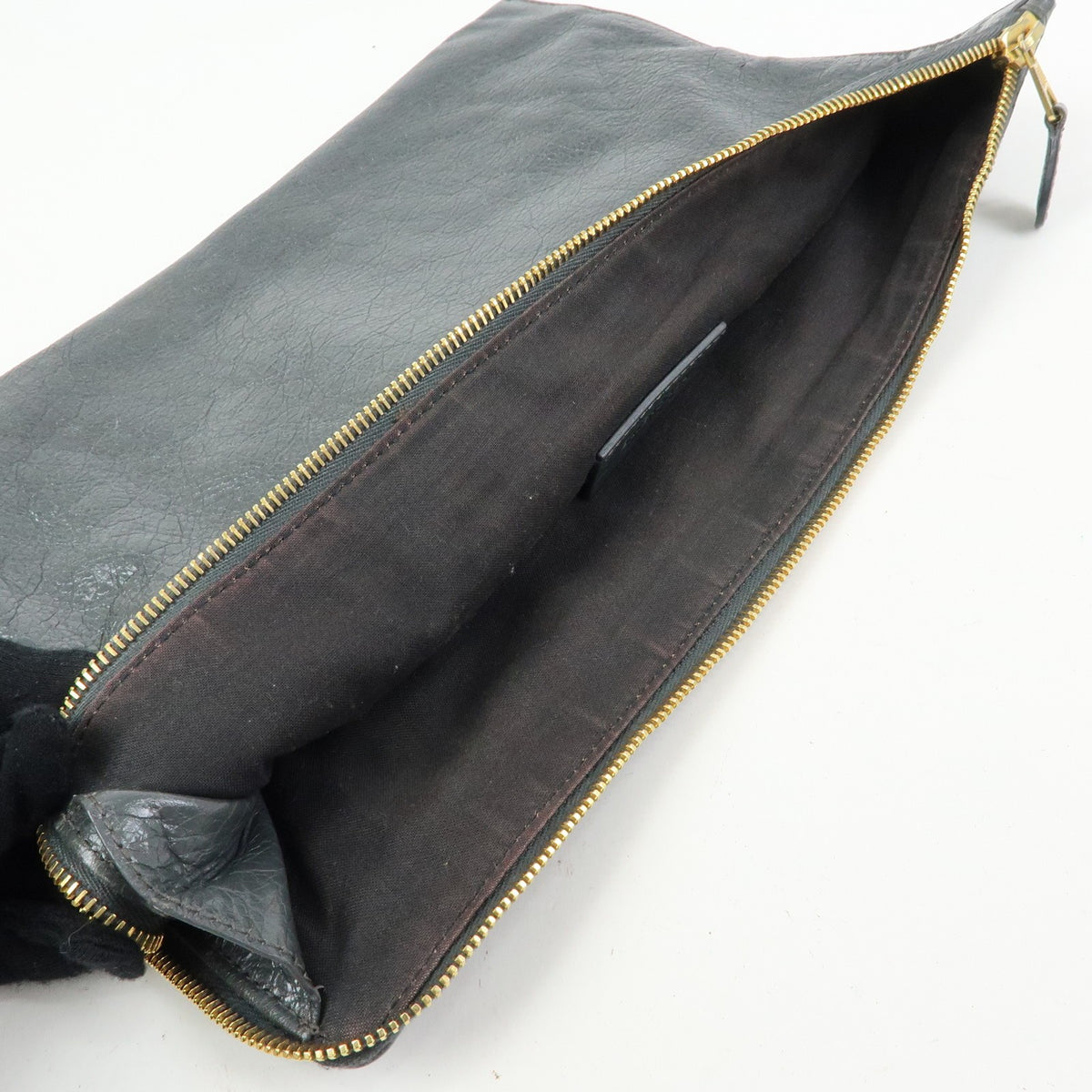 Balenciaga Zip Around Giant Studs Clutch Leather Gray Leather Clutche & Pouche Bag (Pre-Owned)