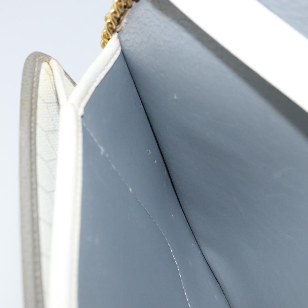 Christian Dior Vintage Honeycomb Zip Coated Canvas White Canvas Clutche & Pouche Bag (Pre-Owned)