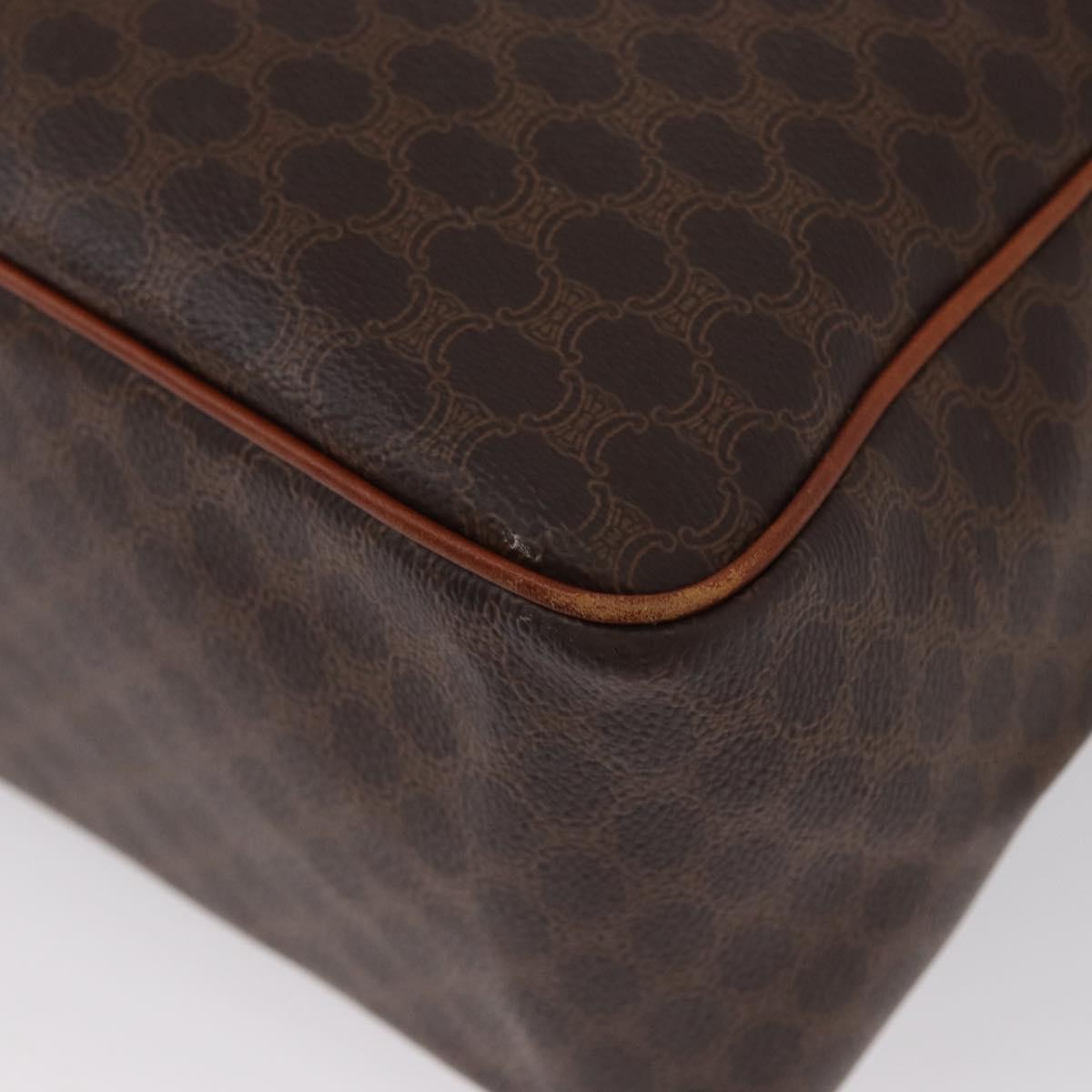 Celine Vintage Macadam Canvas And Leather Brown Canvas Handbag (Pre-Owned)