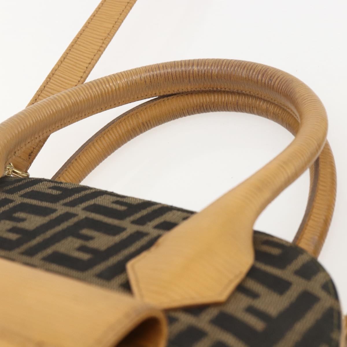 Fendi Vintage Zucca Zucca Brown Canvas Handbag (Pre-Owned)