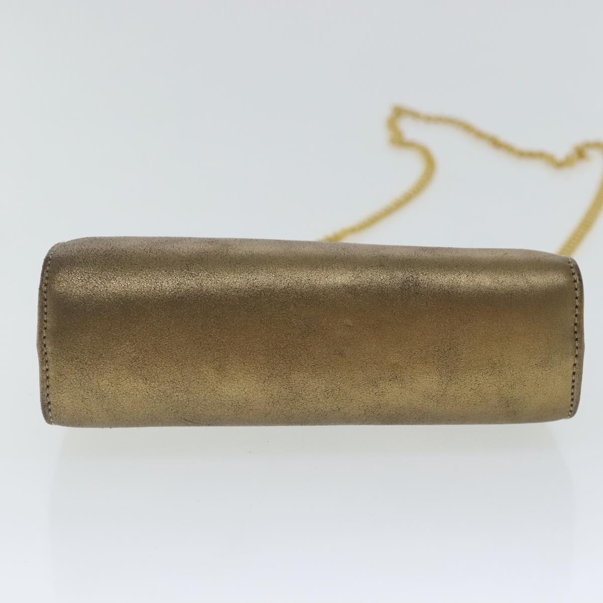 Salvatore Ferragamo Gancini Gold Leather Shoulder Bag (Pre-Owned)