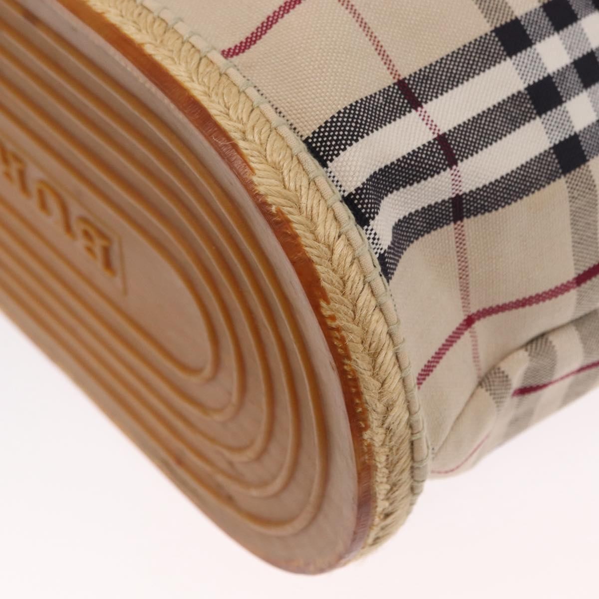 Burberry Nova Check Tote Canvas Check Pattern Beige Canvas Tote Bag Bag (Pre-Owned)