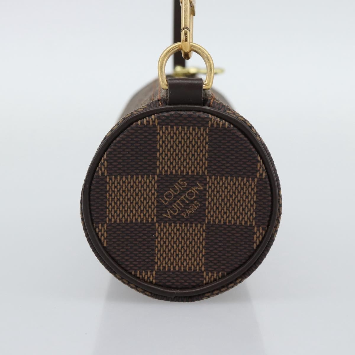 Louis Vuitton Papillon Pochette Damier Ebene Brown Canvas Clutche & Pouche Bag (Pre-Owned)