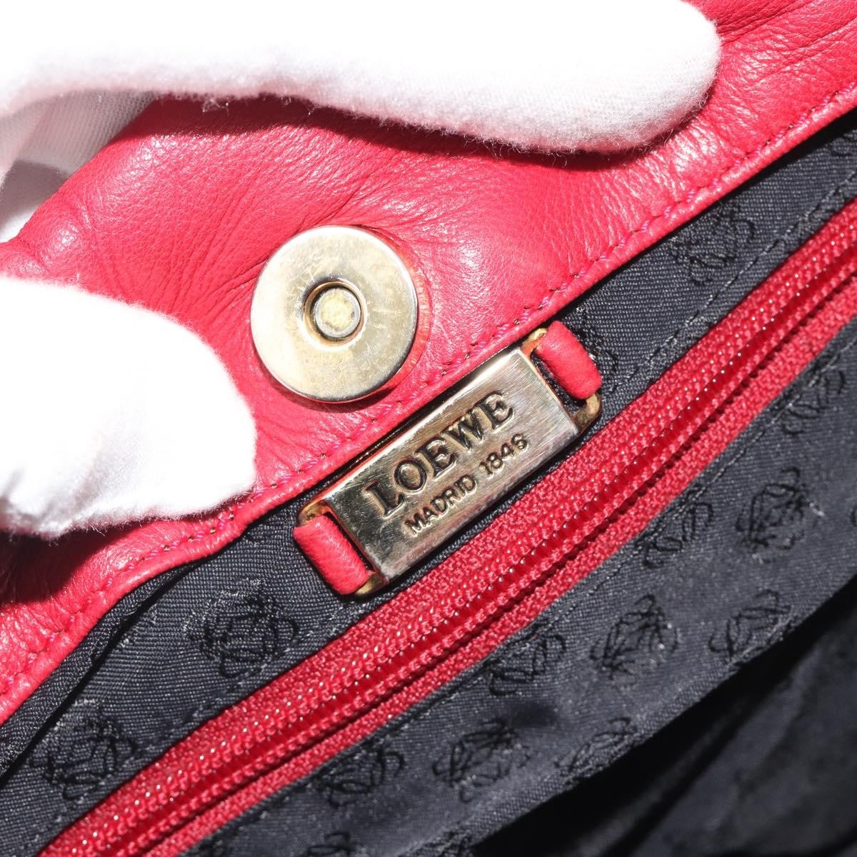 Loewe Anagram Leather Red Leather Shoulder Bag Bag (Pre-Owned)