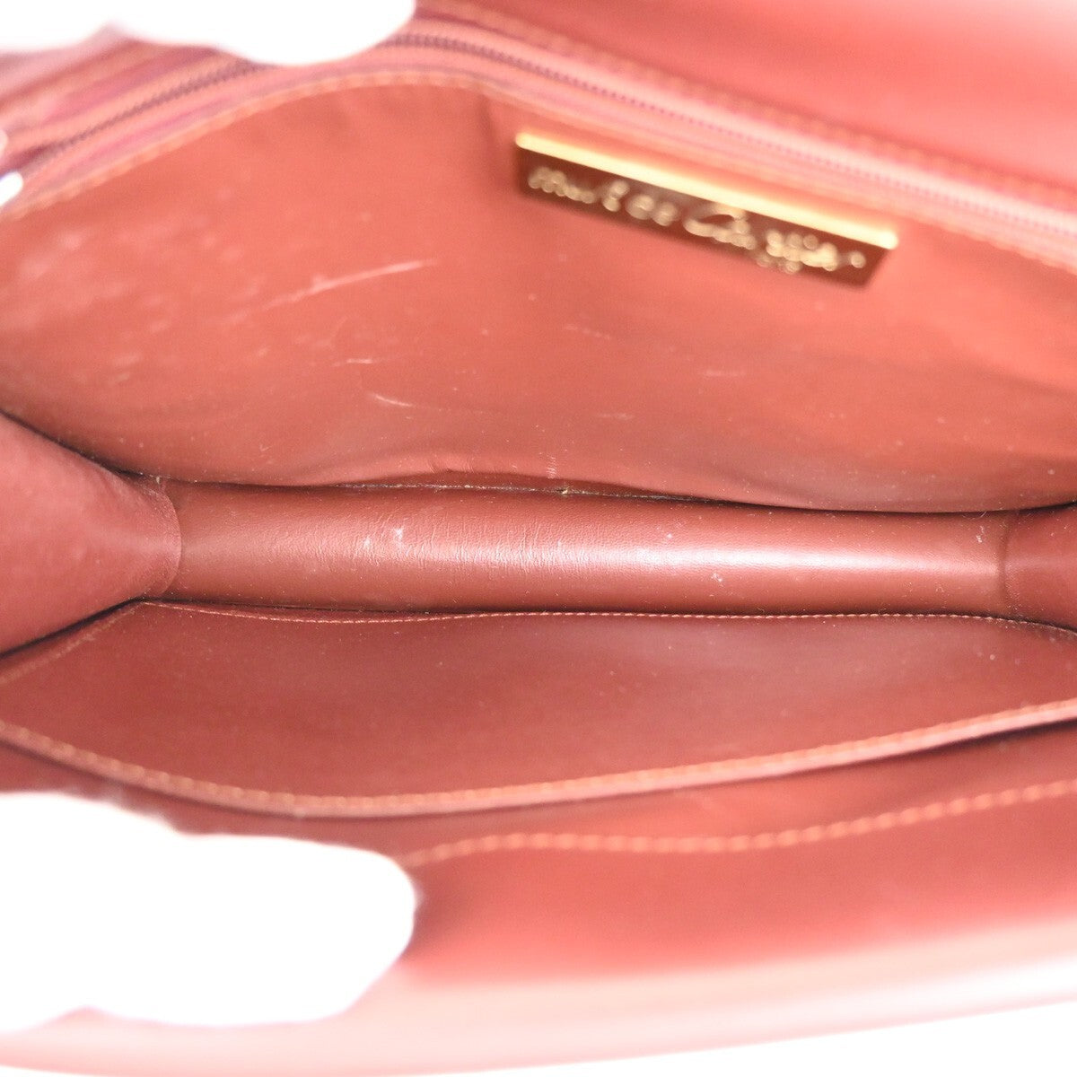 Cartier Must De Cartier Burgundy Leather Shoulder Bag (Pre-Owned)