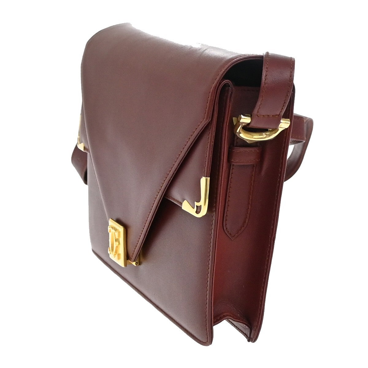 Cartier Must De Cartier Burgundy Leather Shoulder Bag (Pre-Owned)