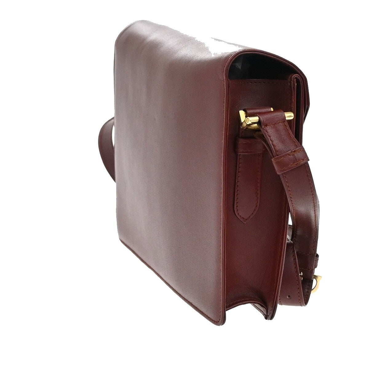Cartier Must De Cartier Burgundy Leather Shoulder Bag (Pre-Owned)