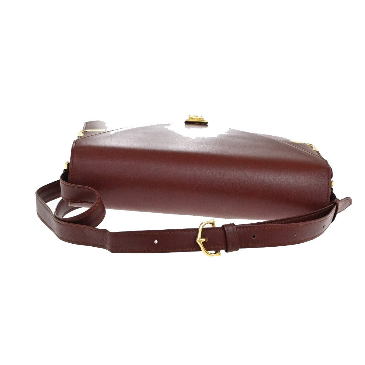 Cartier Must De Cartier Burgundy Leather Shoulder Bag (Pre-Owned)