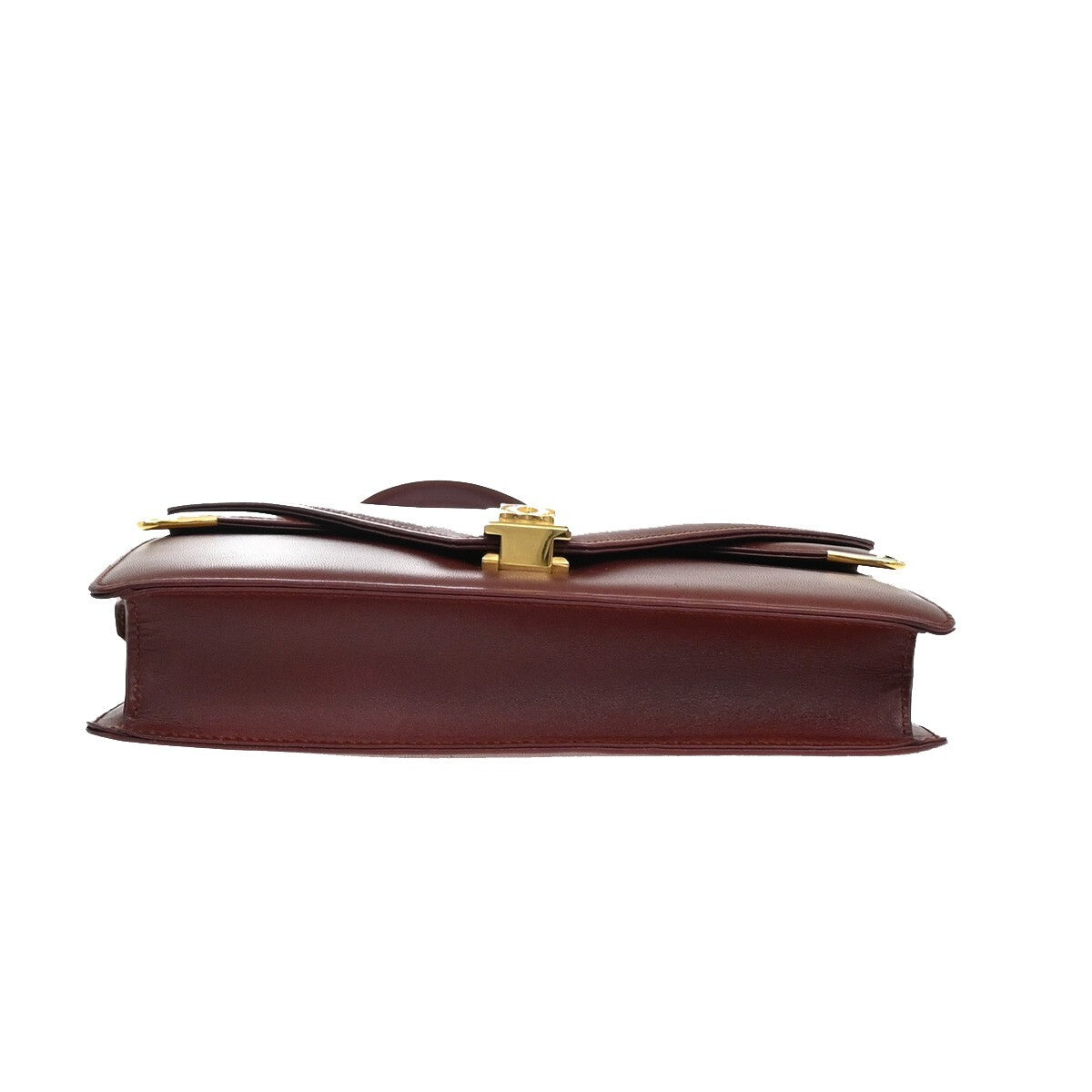 Cartier Must De Cartier Burgundy Leather Shoulder Bag (Pre-Owned)