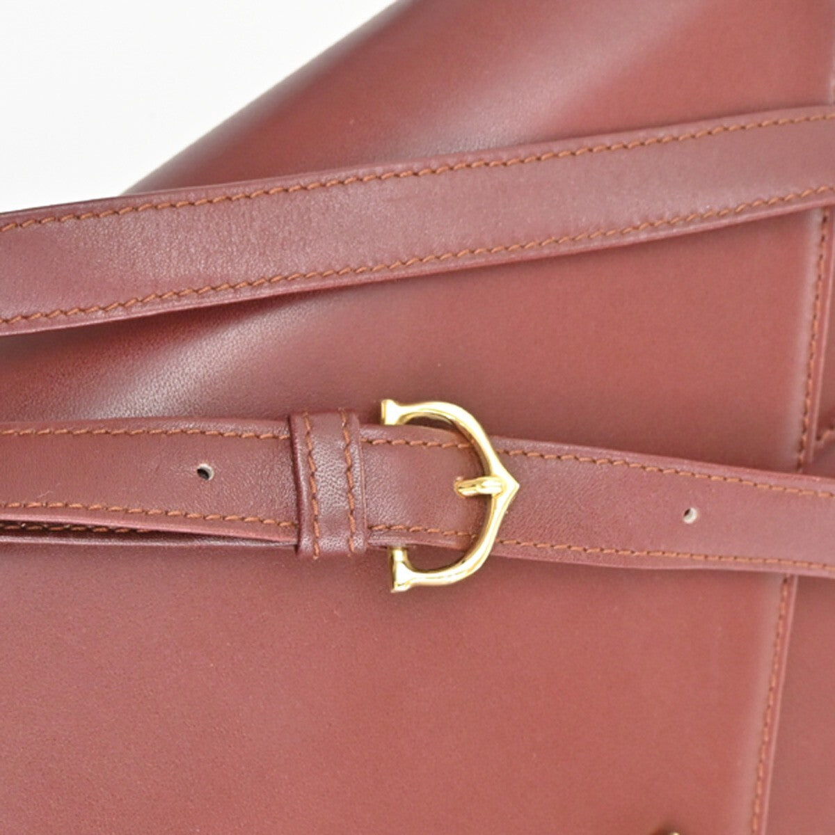 Cartier Must De Cartier Burgundy Leather Shoulder Bag (Pre-Owned)