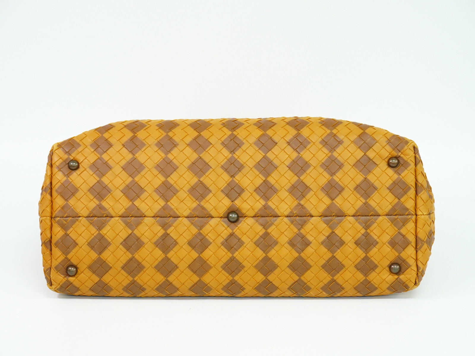 Bottega Veneta Intrecciato Orange Leather Tote Bag (Pre-Owned)