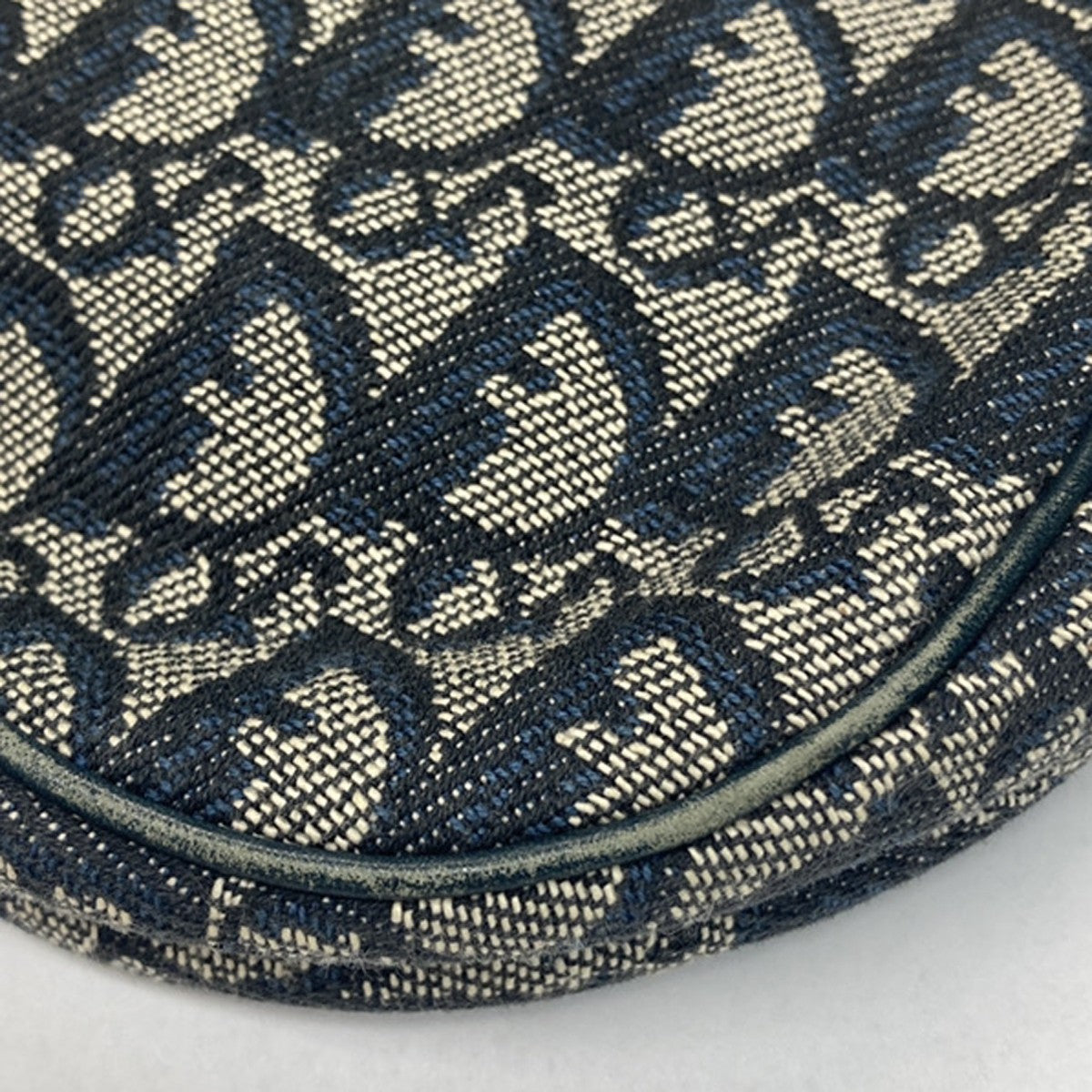 Christian Dior Vintage Saddle Diorissimo Canvas Navy Canvas Handbag (Pre-Owned)
